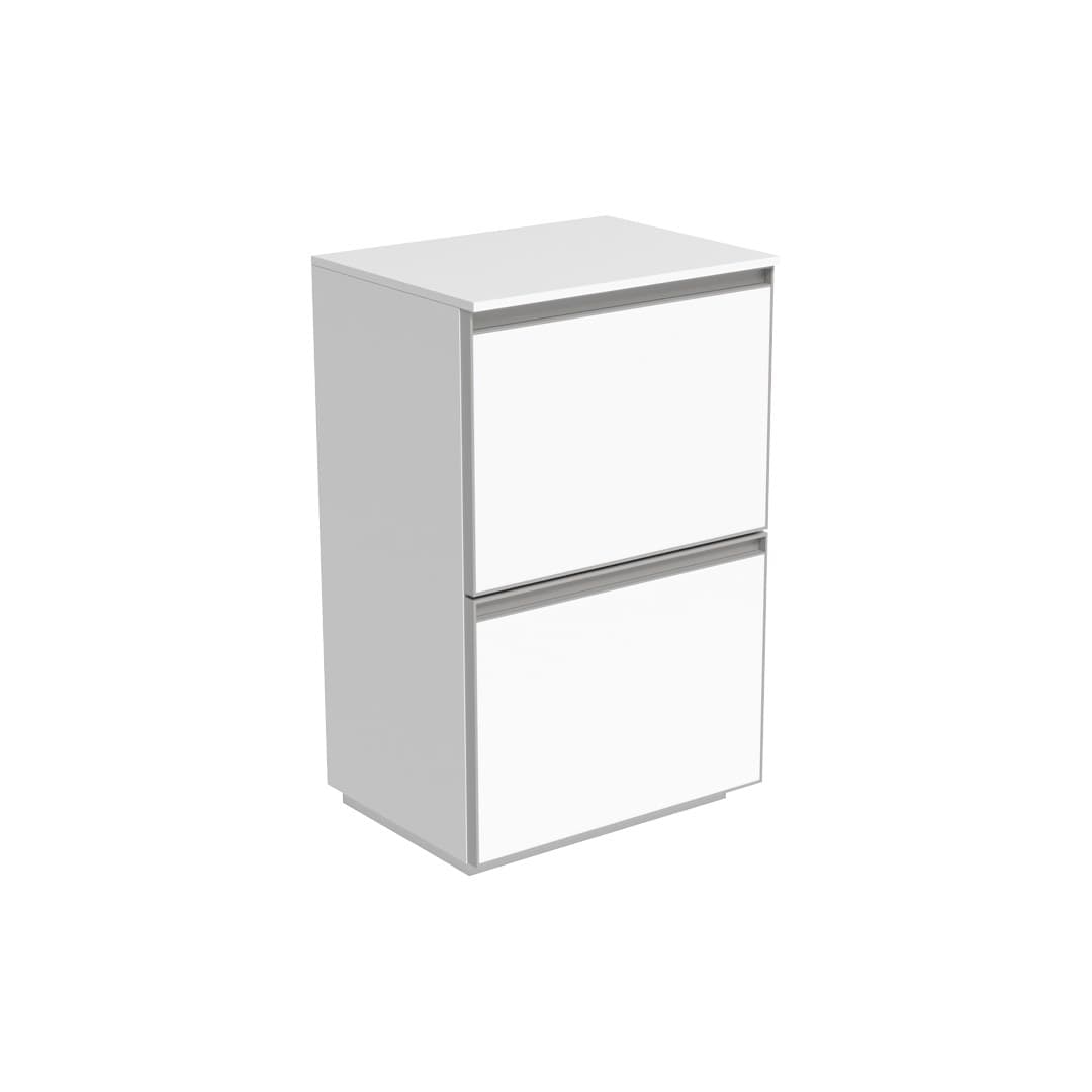Flaminia CUBIKA 37 – H 78.5 – Ντουλάπι Μπάνιου – Free standing unit (50 cm) – 2 συρτάρια – Matt White (CKD151LBK)