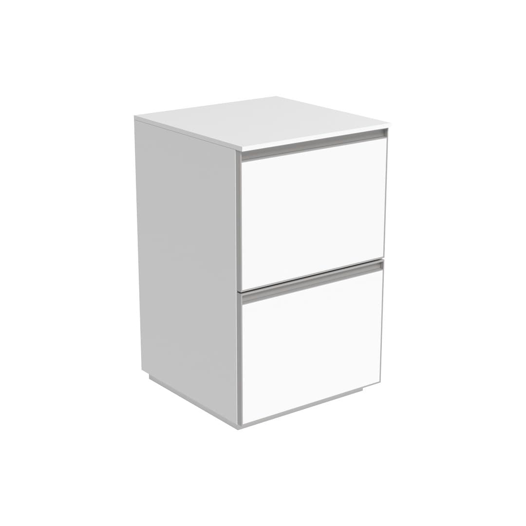 Flaminia CUBIKA 50 – H 78.5 – Ντουλάπι Μπάνιου – Free standing unit (50 cm) – 2 συρτάρια – Matt White (CKD152LBK)