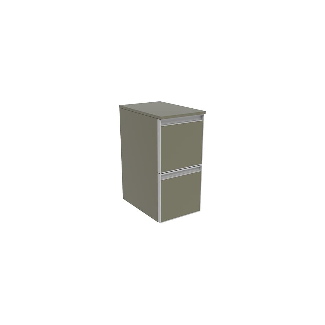 Flaminia CUBIKA 37 – H 50 – Ντουλάπι Μπάνιου – Wall-hung unit cm 25 – 2 συρτάρια – Verde Palude Matt (CKD404LVK)