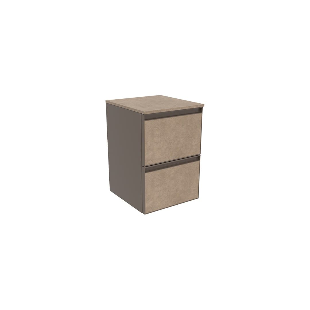 Flaminia CUBIKA 37 – H 50 – Ντουλάπι Μπάνιου – Wall-hung unit cm 35 – 2 συρτάρια – Fokos Terra Gres (CKD410GTK)