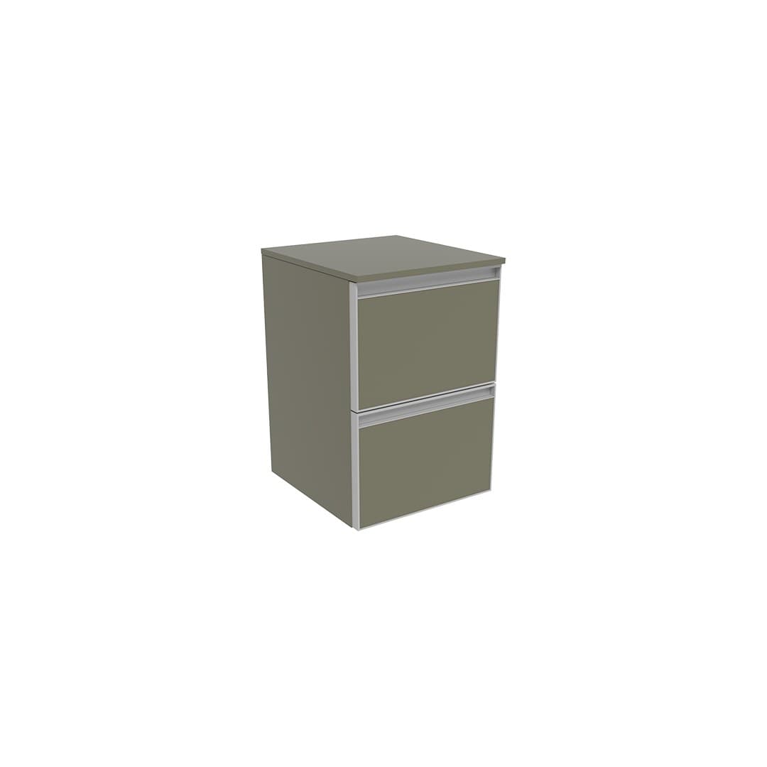 Flaminia CUBIKA 37 – H 50 – Ντουλάπι Μπάνιου – Wall-hung unit cm 35 – 2 συρτάρια – Verde Palude Matt (CKD410LVK)
