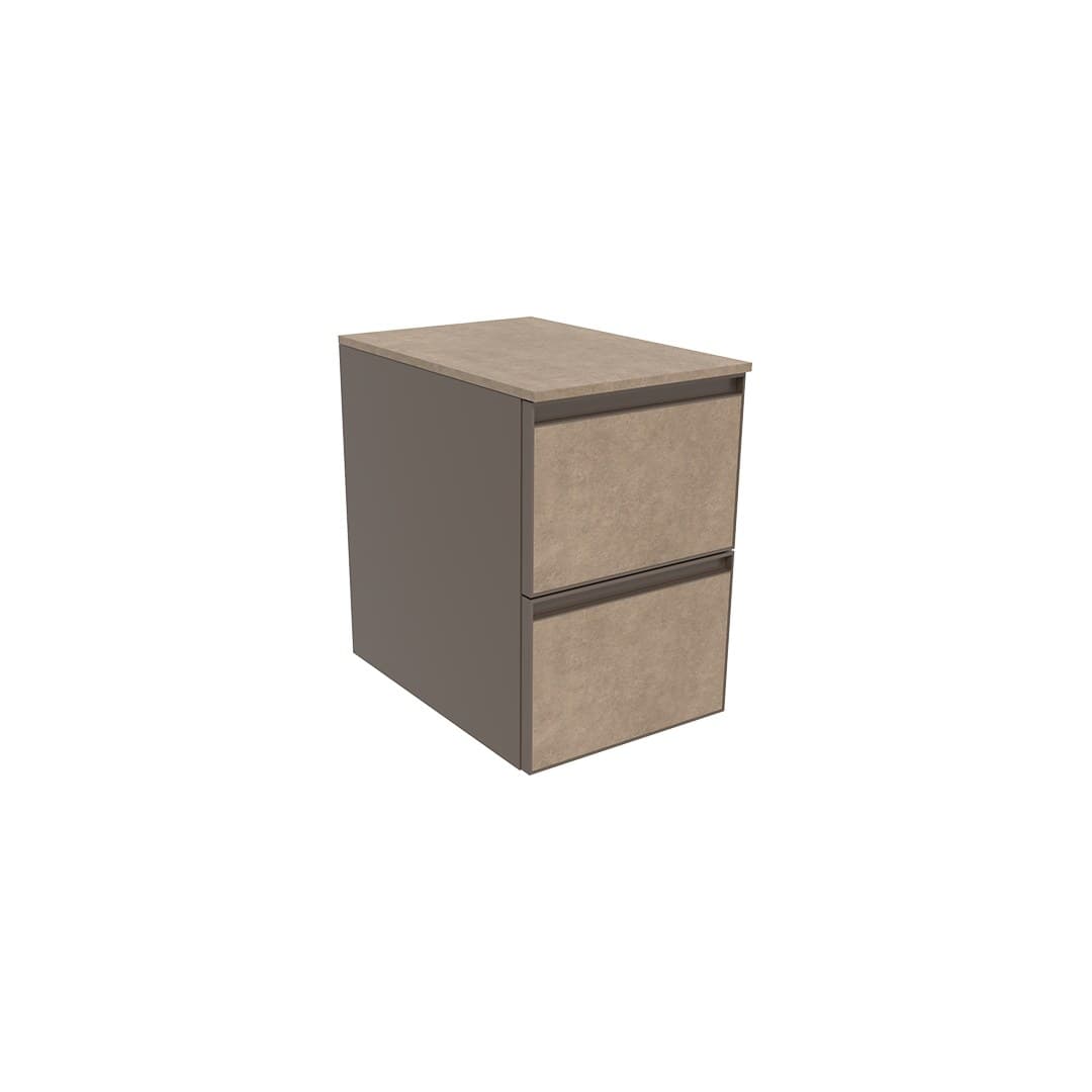 Flaminia CUBIKA 50 – H 50 – Ντουλάπι Μπάνιου – Wall-hung unit cm 35 – 2 συρτάρια – Fokos Terra Gres (CKD411GTK)