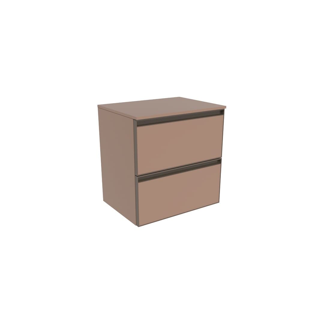 Flaminia CUBIKA 37 – H 50 – Ντουλάπι Μπάνιου – Wall-hung unit cm 50 – 2 συρτάρια – Cipria Matt (CKD416KLC)