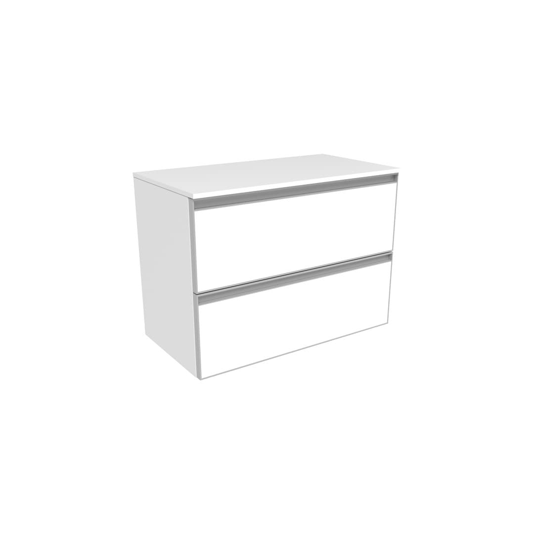 Flaminia CUBIKA 37 – H 50 – Ντουλάπι Μπάνιου – Wall-hung unit cm 70 – 2 συρτάρια – Matt White (CKD424LBK)