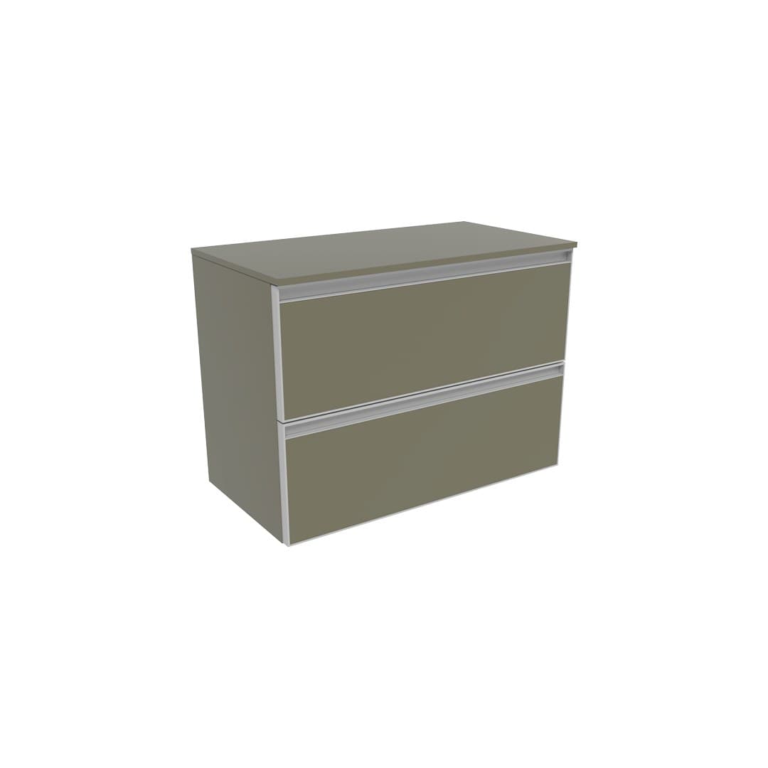 Flaminia CUBIKA 37 – H 50 – Ντουλάπι Μπάνιου – Wall-hung unit cm 70 – 2 συρτάρια – Verde Palude Matt (CKD424LVK)