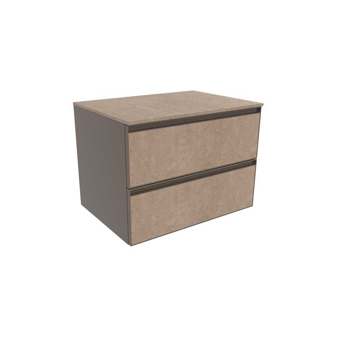 Flaminia CUBIKA 50 – H 50 – Ντουλάπι Μπάνιου – Wall-hung unit cm 70 – 2 συρτάρια – Fokos Terra Gres (CKD425GTK)