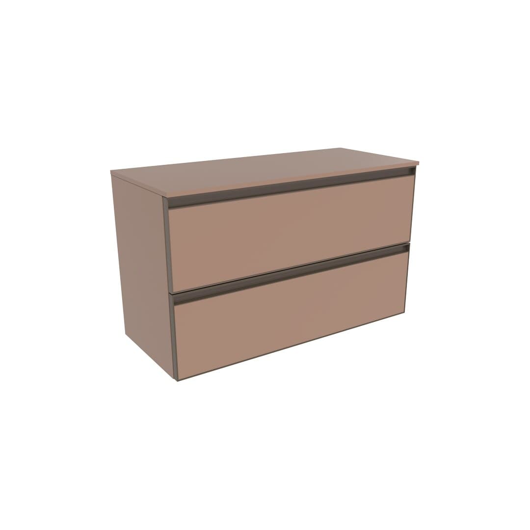 Flaminia CUBIKA 37 – H 50 – Ντουλάπι Μπάνιου – Wall-hung unit cm 85 – 2 συρτάρια – Cipria Matt (CKD428KLC)