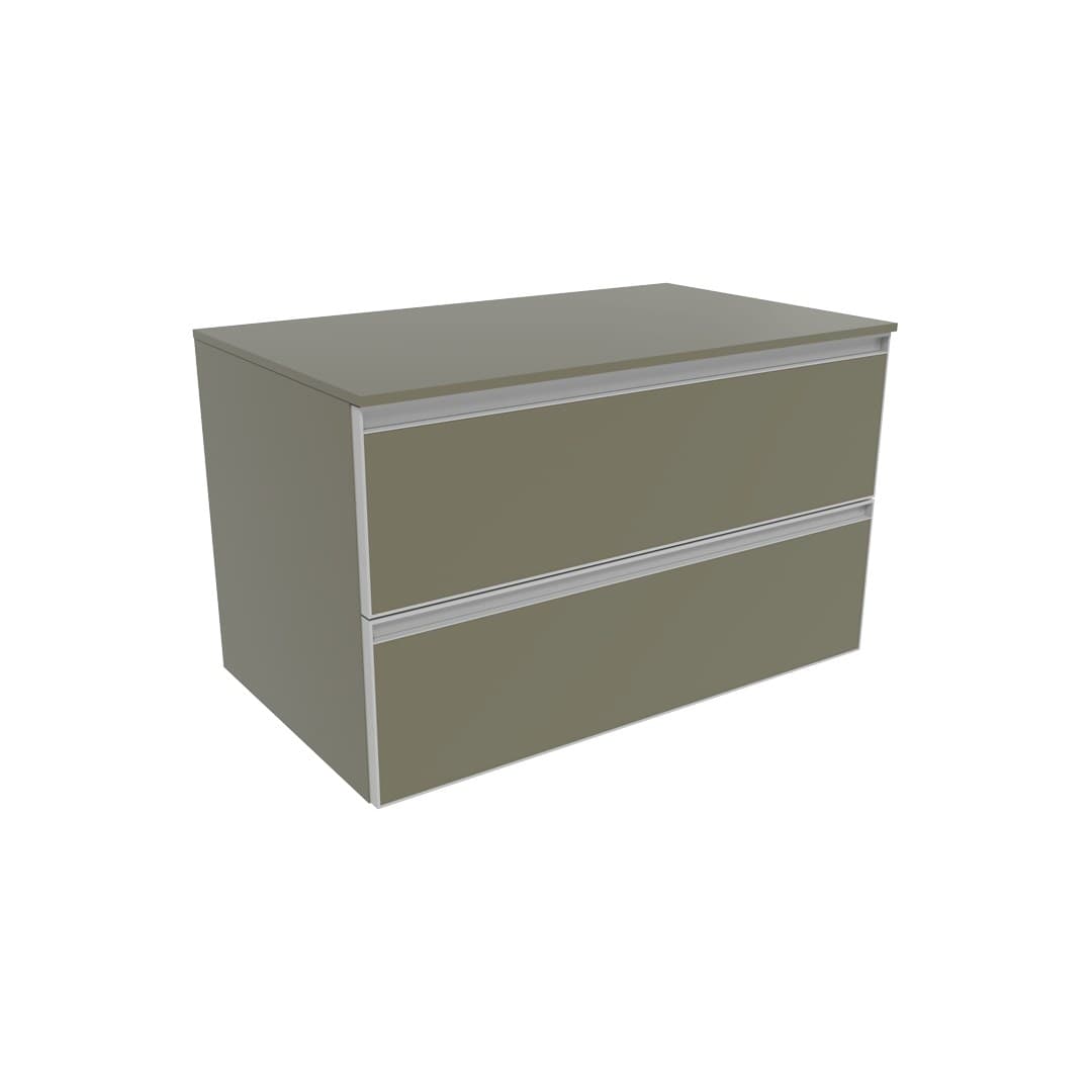 Flaminia CUBIKA 50 – H 50 – Ντουλάπι Μπάνιου – Wall-hung unit cm 85 – 2 συρτάρια – Verde Palude Matt (CKD429LVK)