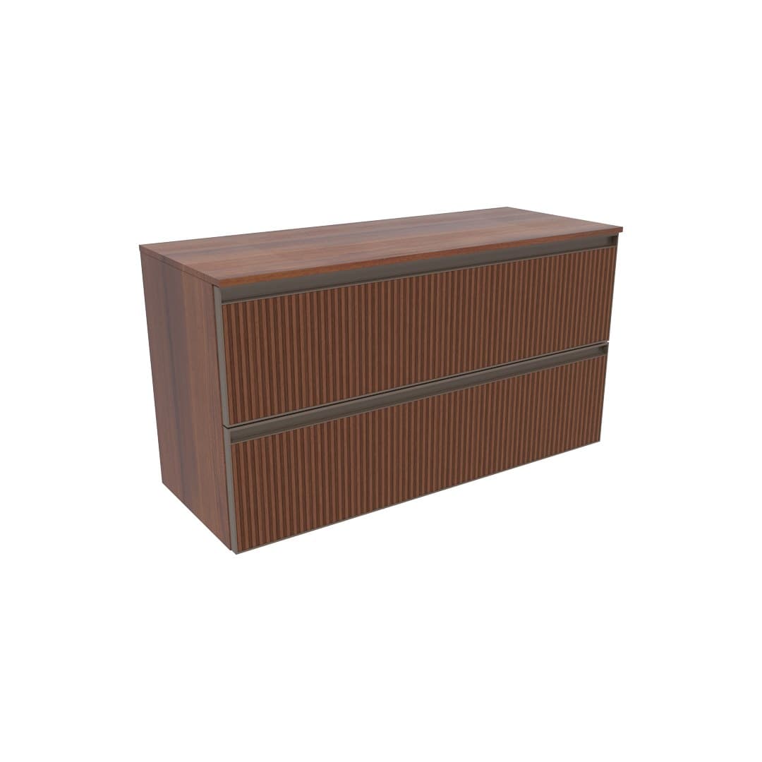 Flaminia CUBIKA 37 – H 50 – Ντουλάπι Μπάνιου – Wall-hung unit cm 95 – 2 συρτάρια – Noce Greca (CKD432LNK)