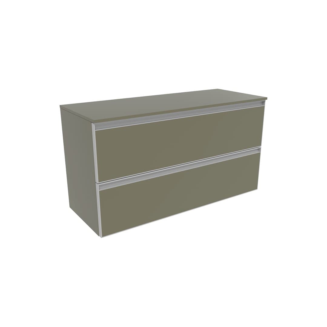 Flaminia CUBIKA 37 – H 50 – Ντουλάπι Μπάνιου – Wall-hung unit cm 95 – 2 συρτάρια – Verde Palude Matt (CKD432LVK)