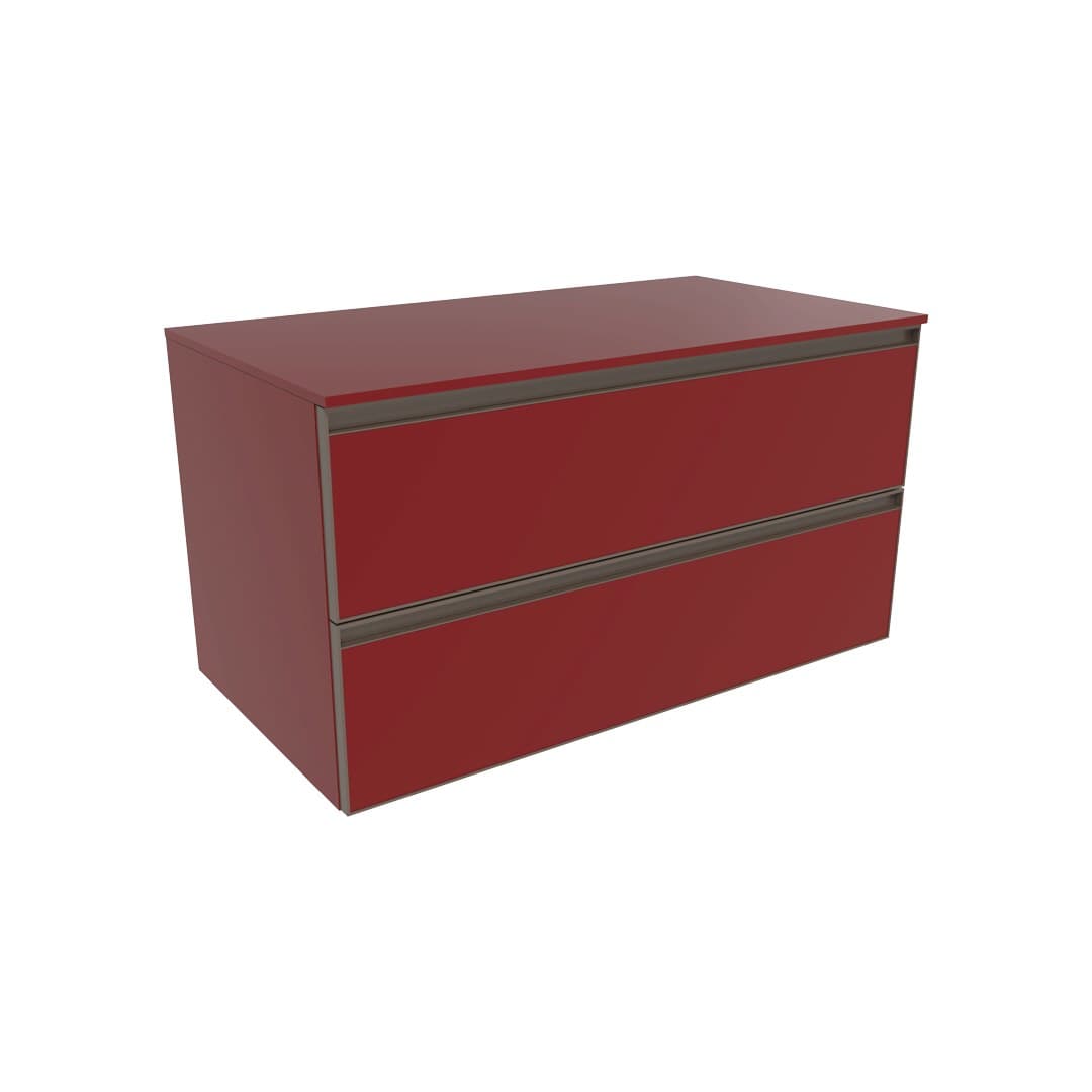 Flaminia CUBIKA 50 – H 50 – Ντουλάπι Μπάνιου – Wall-hung unit cm 95 – 2 συρτάρια – Bordeaux Matt (CKD433LRK)