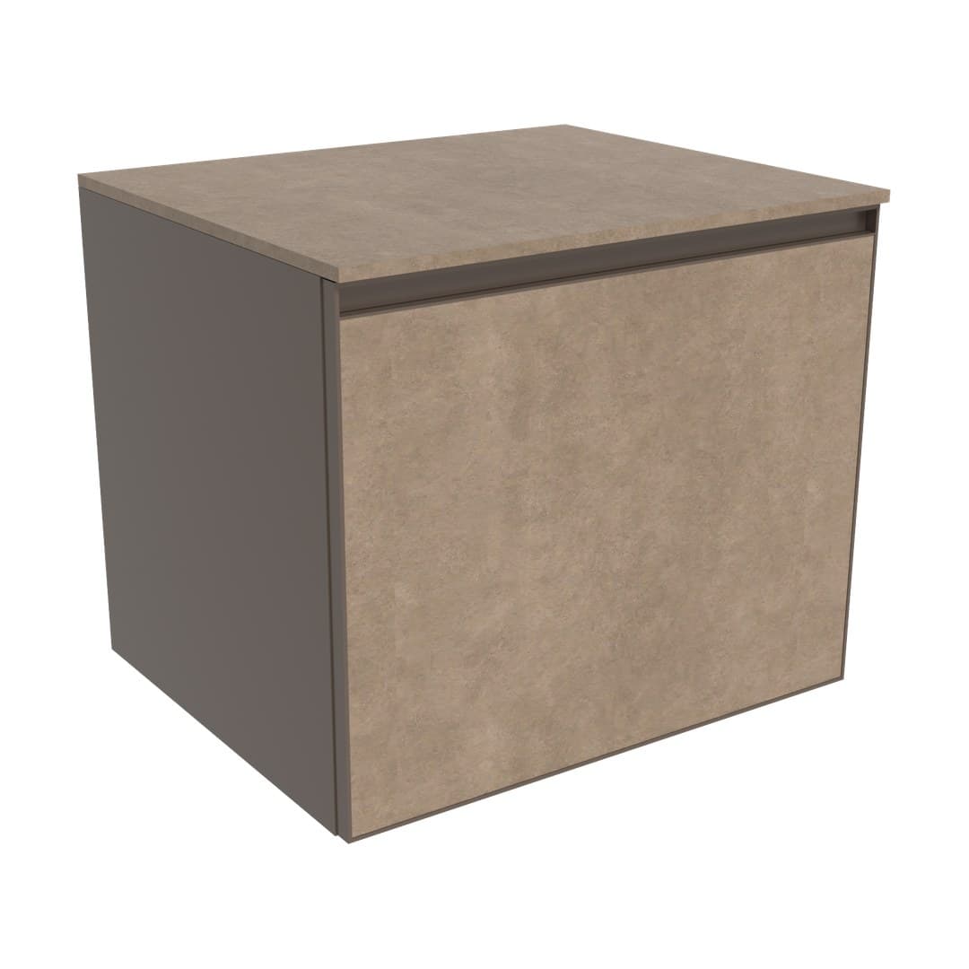 Flaminia CUBIKA 50 – H 50 – Έπιπλο Νιπτήρα – Wall-hung vanity unit 60 cm – 1 συρτάρι – Fokos Terra Gres (CKD801GTK)