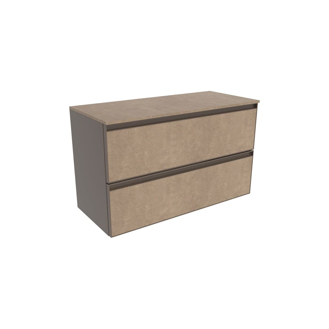 Flaminia CUBIKA 37 – H 50 – Έπιπλο Νιπτήρα – Wall-hung vanity unit 85 cm – 2 συρτάρια – Fokos Terra Gres (CKD814GTK)