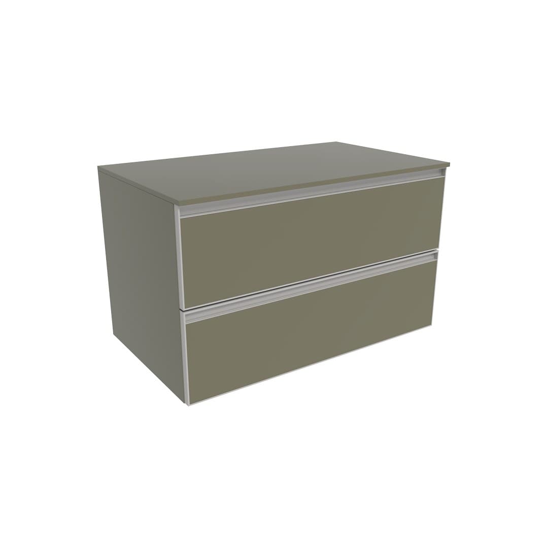 Flaminia CUBIKA 50 – H 50 – Έπιπλο Νιπτήρα – Wall-hung vanity unit 85 cm – 2 συρτάρια – Verde Palude Matt (CKD815LVK)
