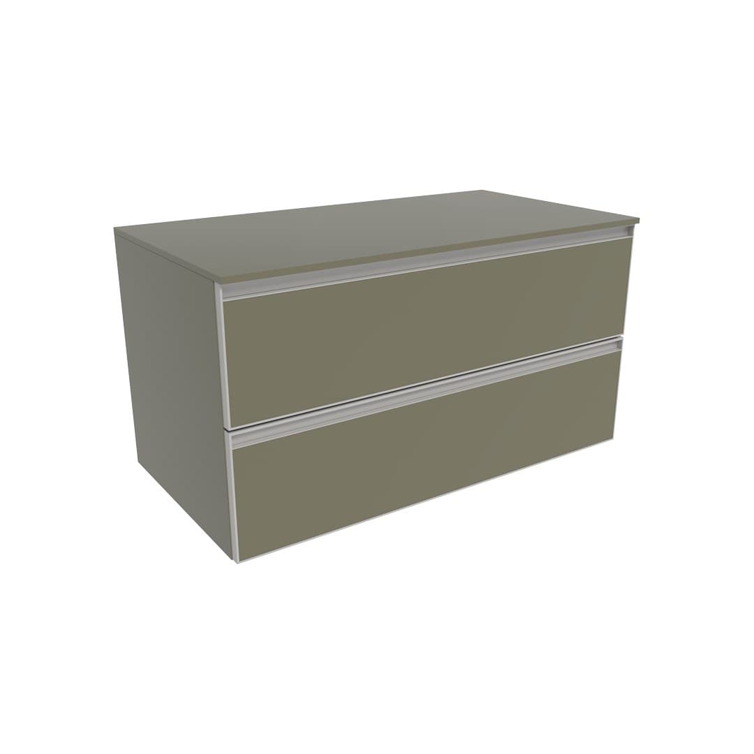 Flaminia CUBIKA 50 – H 50 – Έπιπλο Νιπτήρα – Wall-hung vanity unit 95 cm – 2 συρτάρια – Verde Palude Matt (CKD827LVK)