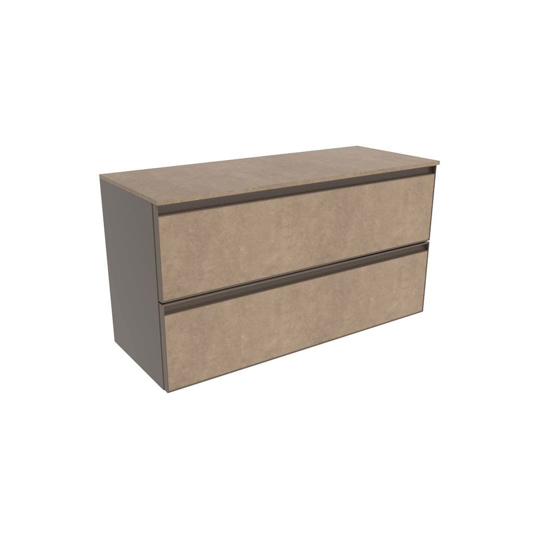Flaminia CUBIKA 37 – H 50 – Έπιπλο Νιπτήρα – Wall-hung vanity unit 95 cm – 2 συρτάρια – Fokos Terra Gres (CKD82GTK)