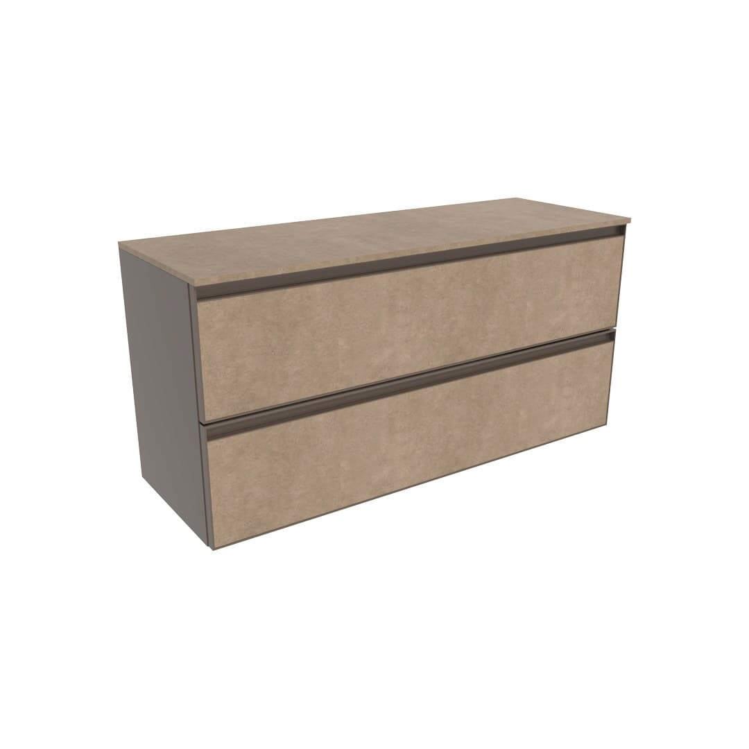 Flaminia CUBIKA 37 – H 50 – Έπιπλο Νιπτήρα – Wall-hung vanity unit 105 cm – 2 συρτάρια – Fokos Terra Gres (CKD838GTK)