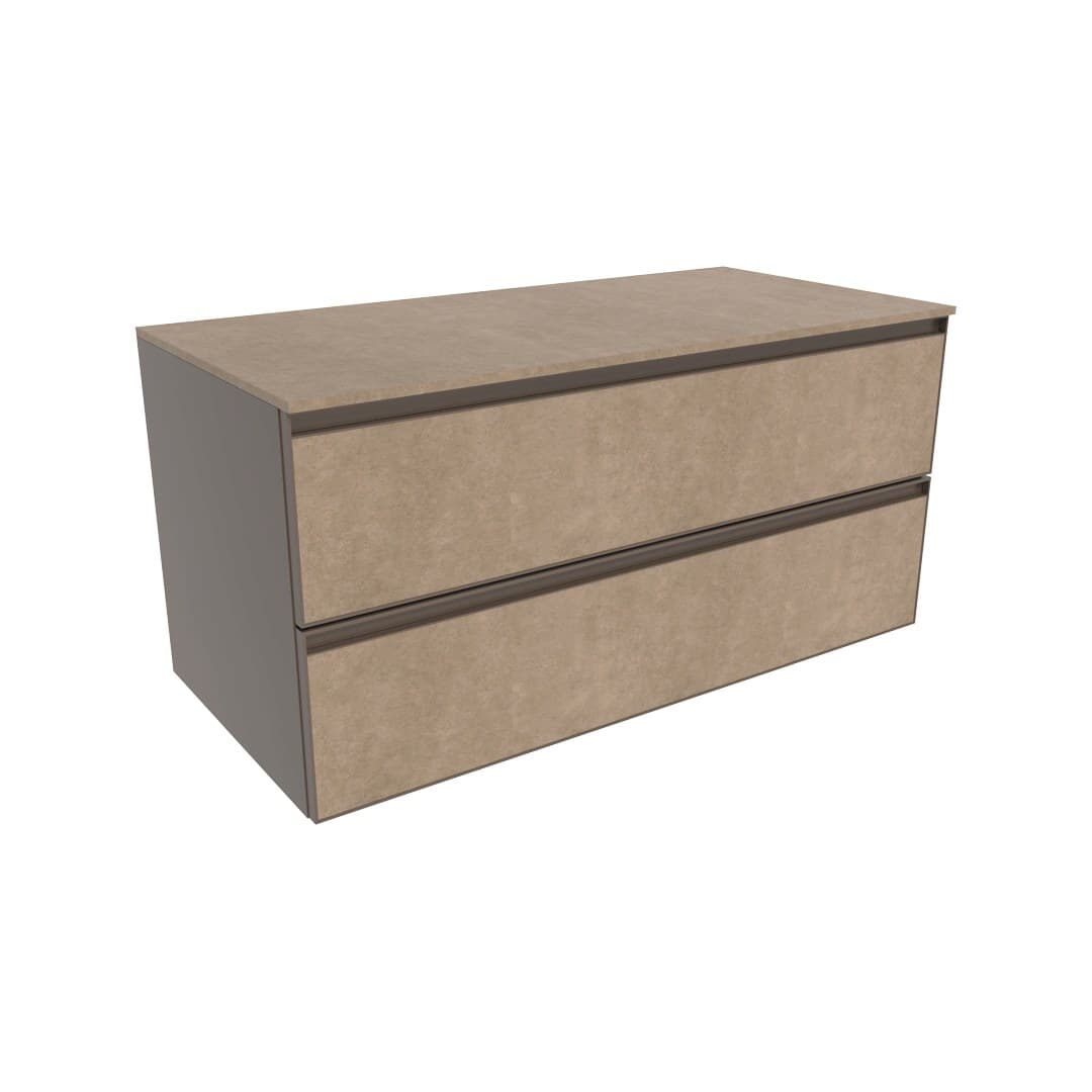 Flaminia CUBIKA 50 – H 50 – Έπιπλο Νιπτήρα – Wall-hung vanity unit 105 cm – 2 συρτάρια – Fokos Terra Gres (CKD839GTK)