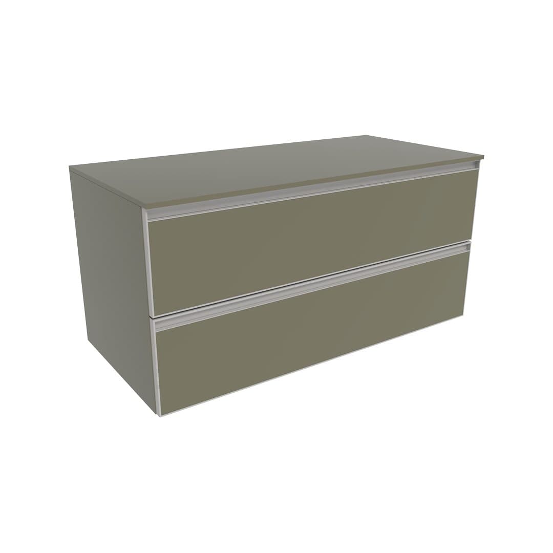 Flaminia CUBIKA 50 – H 50 – Έπιπλο Νιπτήρα – Wall-hung vanity unit 105 cm – 2 συρτάρια – Verde Palude Matt (CKD839LVK)