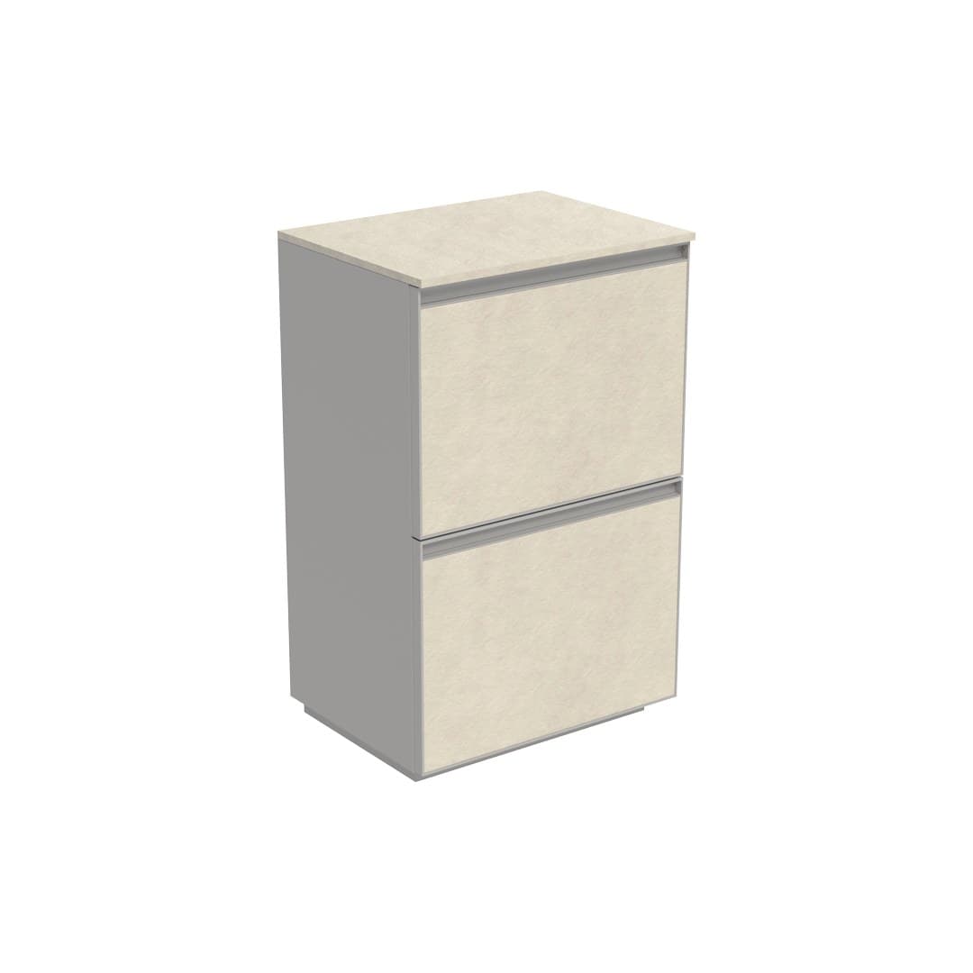 Flaminia CUBIKA 37 – H 78.5 – Έπιπλο Νιπτήρα – Free standing vanity unit (50 cm) – 2 συρτάρια – Fokos Sale Gres (CKD906GSK)
