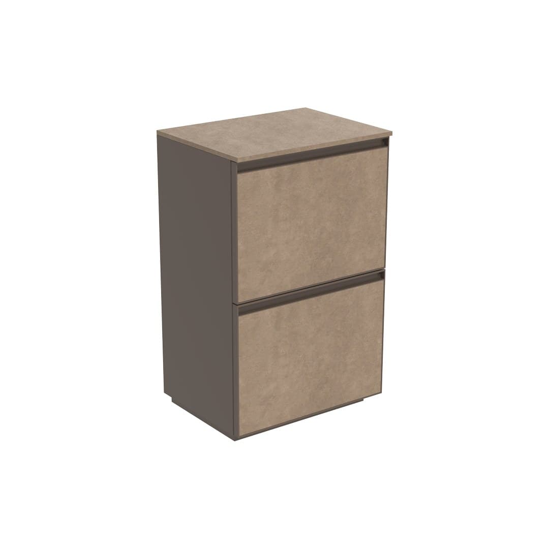 Flaminia CUBIKA 37 – H 78.5 – Έπιπλο Νιπτήρα – Free standing vanity unit (50 cm) – 2 συρτάρια – Fokos Terra Gres (CKD906GTK)