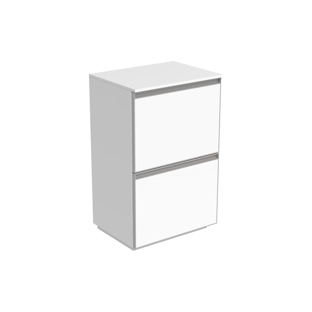Flaminia CUBIKA 37 – H 78.5 – Έπιπλο Νιπτήρα – Free standing vanity unit (50 cm) – 2 συρτάρια – Matt White (CKD906LBK)