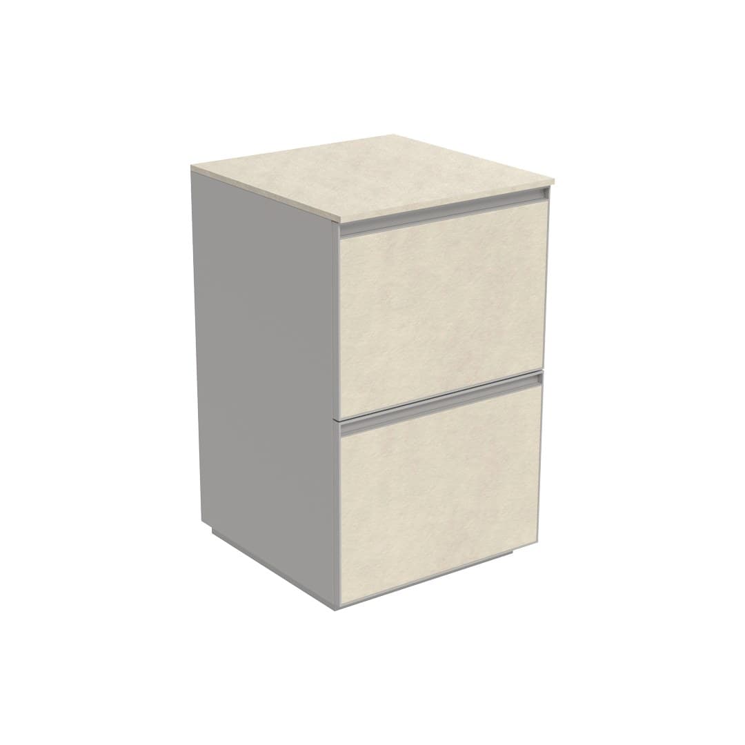 Flaminia CUBIKA 50 – H 78.5 – Έπιπλο Νιπτήρα – Free standing vanity unit (50 cm) – 2 συρτάρια – Fokos Sale Gres (CKD907GSK)