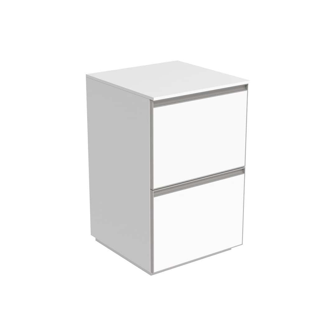 Flaminia CUBIKA 50 – H 78.5 – Έπιπλο Νιπτήρα – Free standing vanity unit (50 cm) – 2 συρτάρια – Matt White (CKD907LBK)