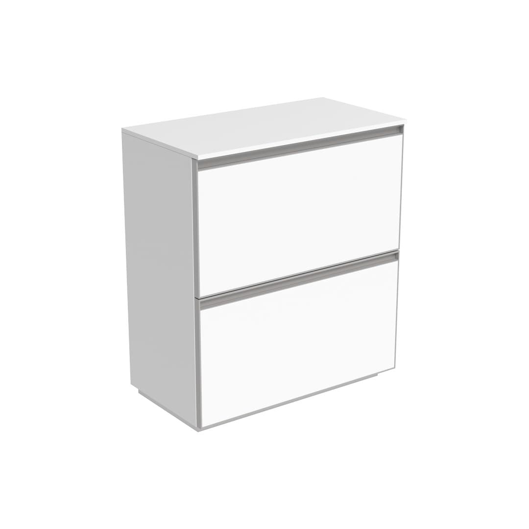 Flaminia CUBIKA 37 – H 78.5 – Έπιπλο Νιπτήρα – Free standing vanity unit 70 cm – Matt White (CKD912LBK)