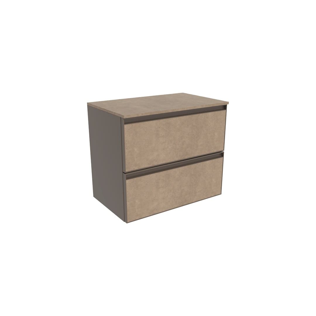 Flaminia CUBIKA 37 – H 50 – Έπιπλο Νιπτήρα – Wall-hung vanity unit 60 cm – 2 συρτάρια – Fokos Terra Gres (CKD938GTK)