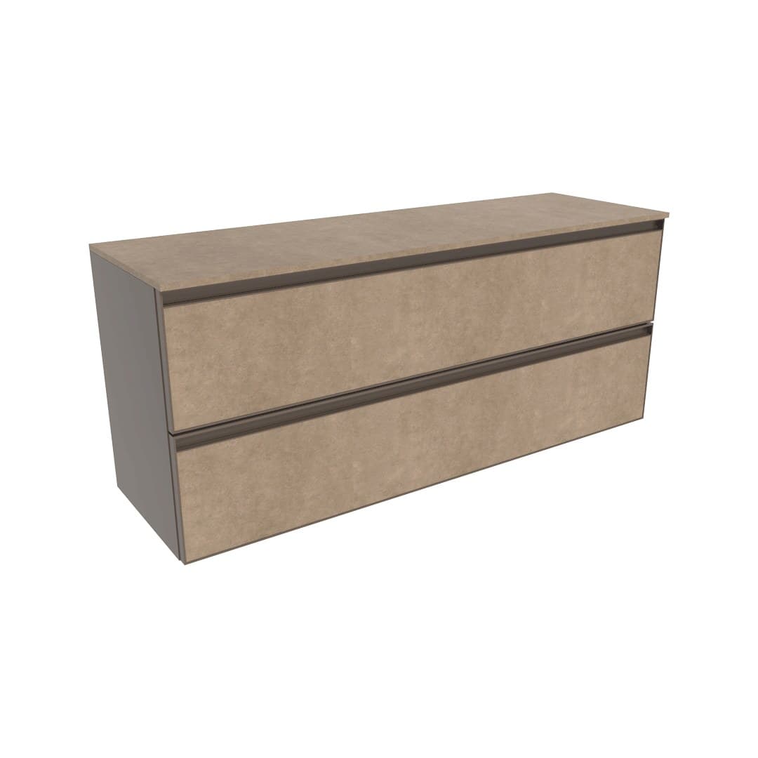 Flaminia CUBIKA 37 – H 50 – Έπιπλο Νιπτήρα – Wall-hung vanity unit 120 cm – 2 συρτάρια – Fokos Terra Gres (CKD948GTK)