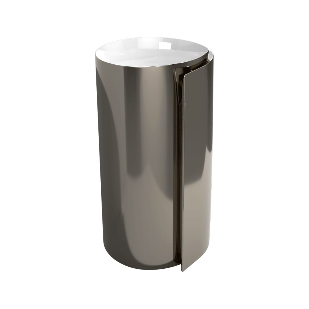 Flaminia MONOROLL – Νιπτήρας Επιδαπέδιος – Column basin – wall drain – Metal Platinum Glossy (MR44PPLA)