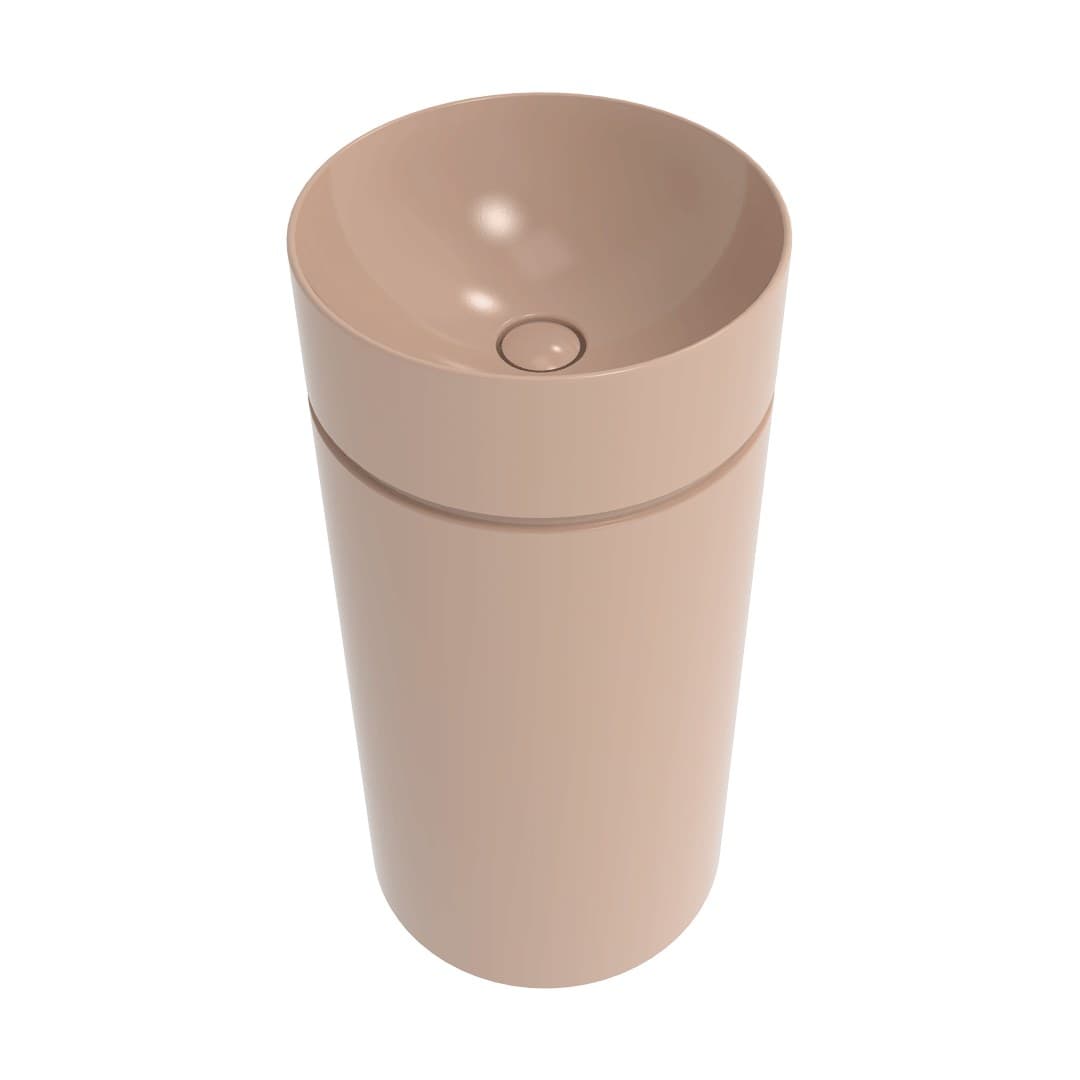 Flaminia MONOTWIN SLIM – Νιπτήρας Επιδαπέδιος – Freestanding column basin – floor drain – Avana Glossy (MTC42CAV)