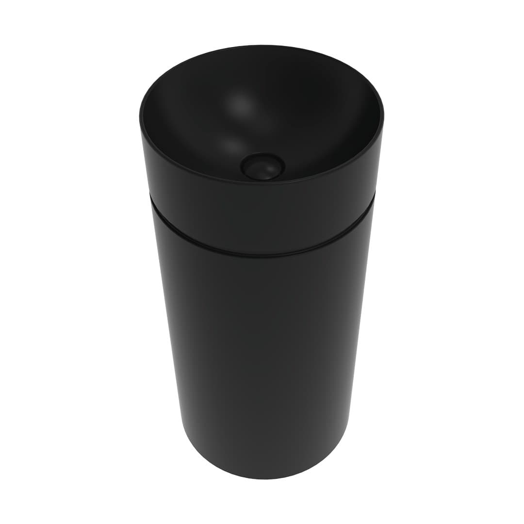 Flaminia MONOTWIN SLIM – Νιπτήρας Επιδαπέδιος – Freestanding column basin – floor drain – Carbone Matt (MTC42CCAR)
