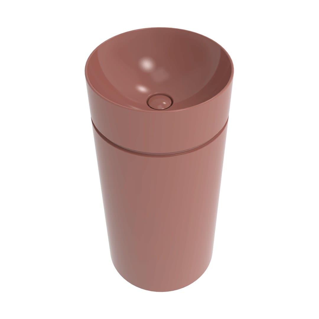 Flaminia MONOTWIN SLIM – Νιπτήρας Επιδαπέδιος – Freestanding column basin – floor drain – Terracotta Glossy (MTC42CTC)
