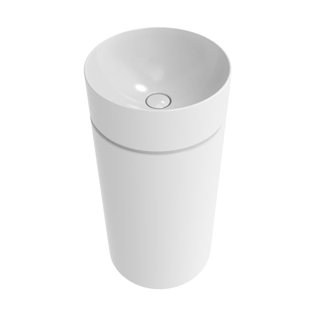 Flaminia MONOTWIN SLIM – Νιπτήρας Επιδαπέδιος – Freestanding column basin – floor drain – White Glossy (MTC42C)