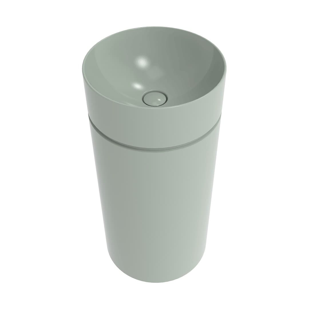 Flaminia MONOTWIN SLIM – Νιπτήρας Επιδαπέδιος – Column basin – wall drain – Verde Giada Glossy (MTC42PVG)