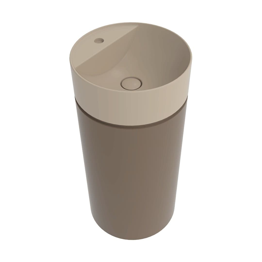 Flaminia MONOTWIN SLIM – Νιπτήρας Επιδαπέδιος – Freestanding basin with tap ledge – Stripes Argilla Fango (MTR42CSAF)