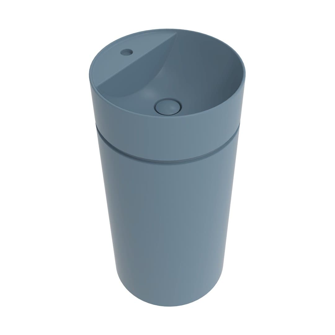Flaminia MONOTWIN SLIM – Νιπτήρας Επιδαπέδιος – Column basin – wall drain and tap ledge – Nuvola Matt (MTR42PNUV)