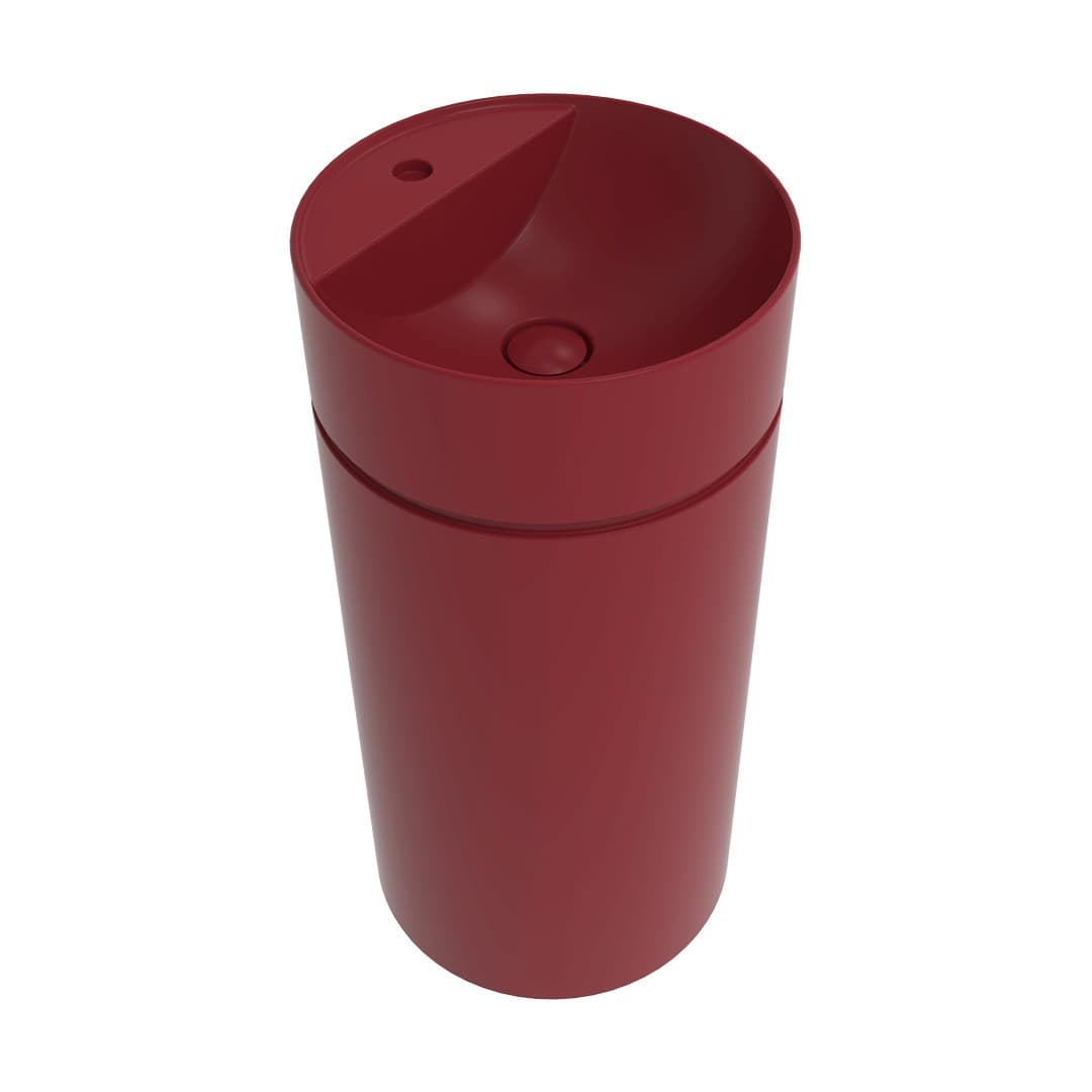 Flaminia MONOTWIN SLIM – Νιπτήρας Επιδαπέδιος – Column basin – wall drain and tap ledge – Rosso Rubens Matt (MTR42PRRU)