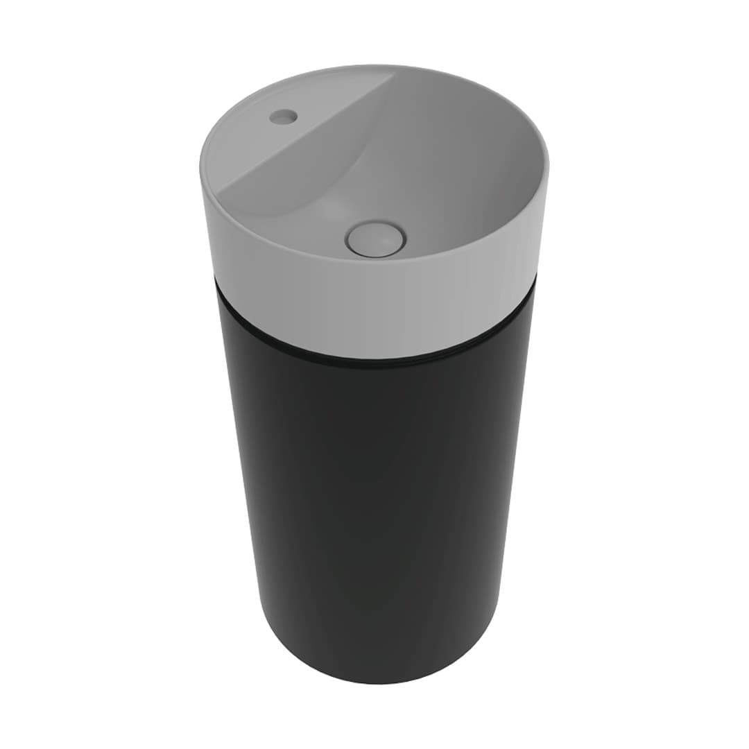 Flaminia MONOTWIN SLIM – Νιπτήρας Επιδαπέδιος – Column basin – wall drain and tap ledge – Stripes Cenere Carbone (MTR42PSCC)
