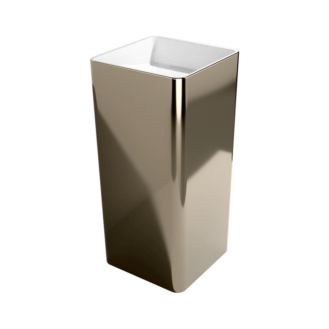 Flaminia MONOWASH – Νιπτήρας Επιδαπέδιος – Freestanding column-basin – floor drain – Metal Platinum Glossy (MW40CPLA)