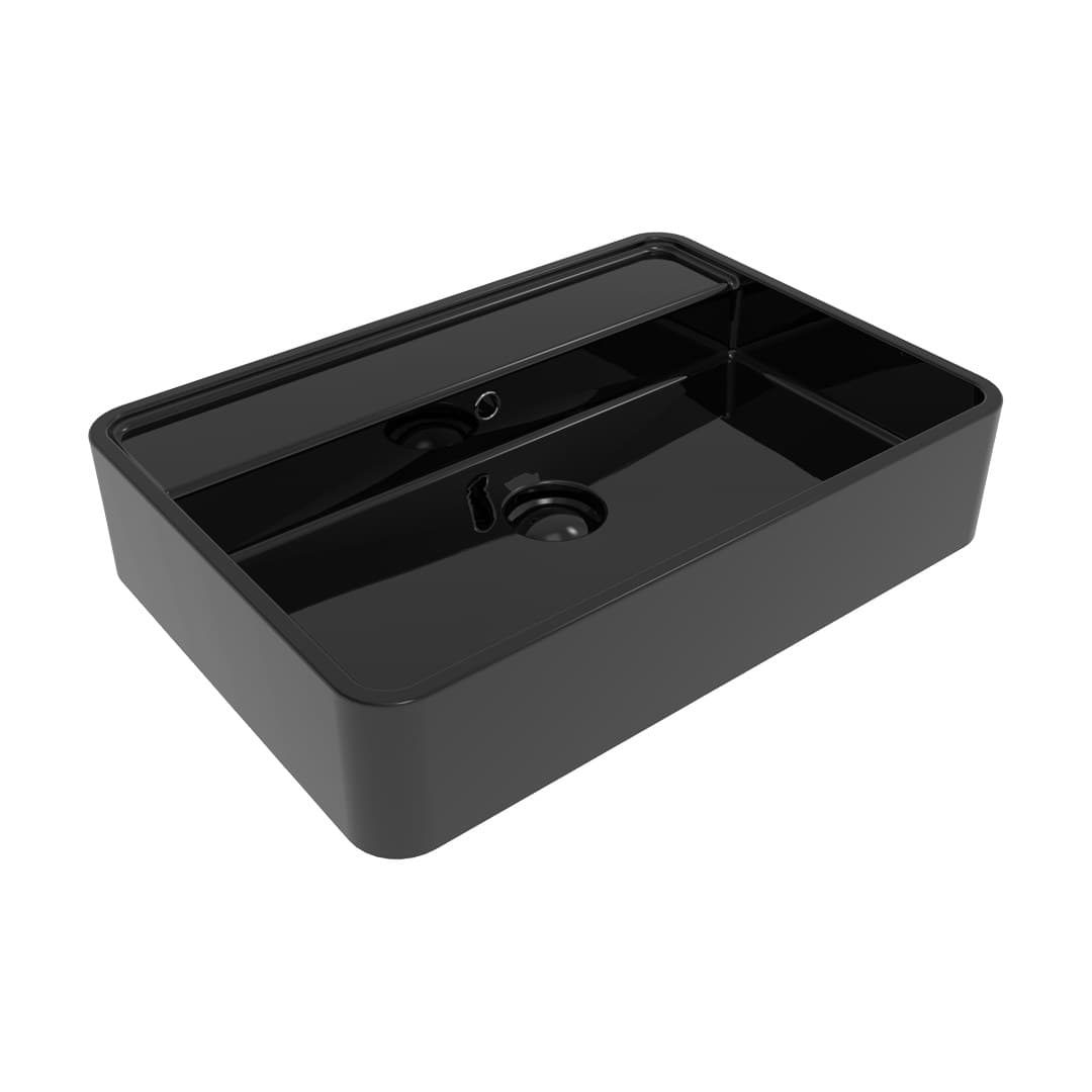 Flaminia MINIWASH 60 – Νιπτήρας Επικαθήμενος – Countertop basin with tap ledge – Black Glossy (MW60PRNER)