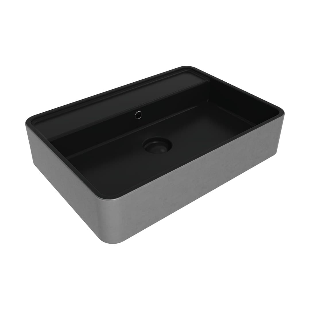 Flaminia MINIWASH 60 – Νιπτήρας Επικαθήμενος – Countertop basin with tap ledge – Silver Black Matt (MW60PRSCP)