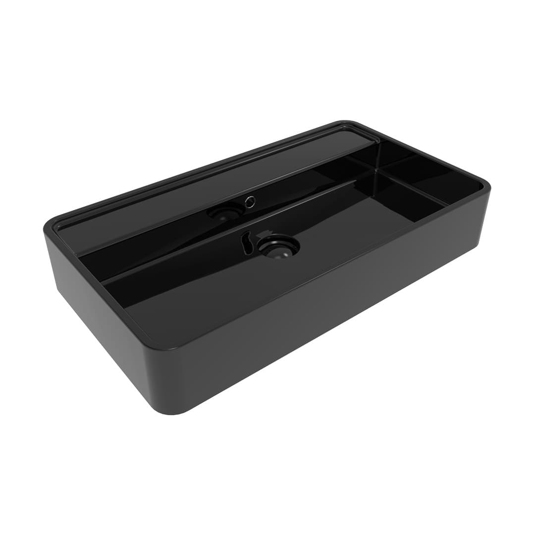 Flaminia MINIWASH 75 – Νιπτήρας Επικαθήμενος – Countertop basin with tap ledge – Black Glossy (MW75PRNER)
