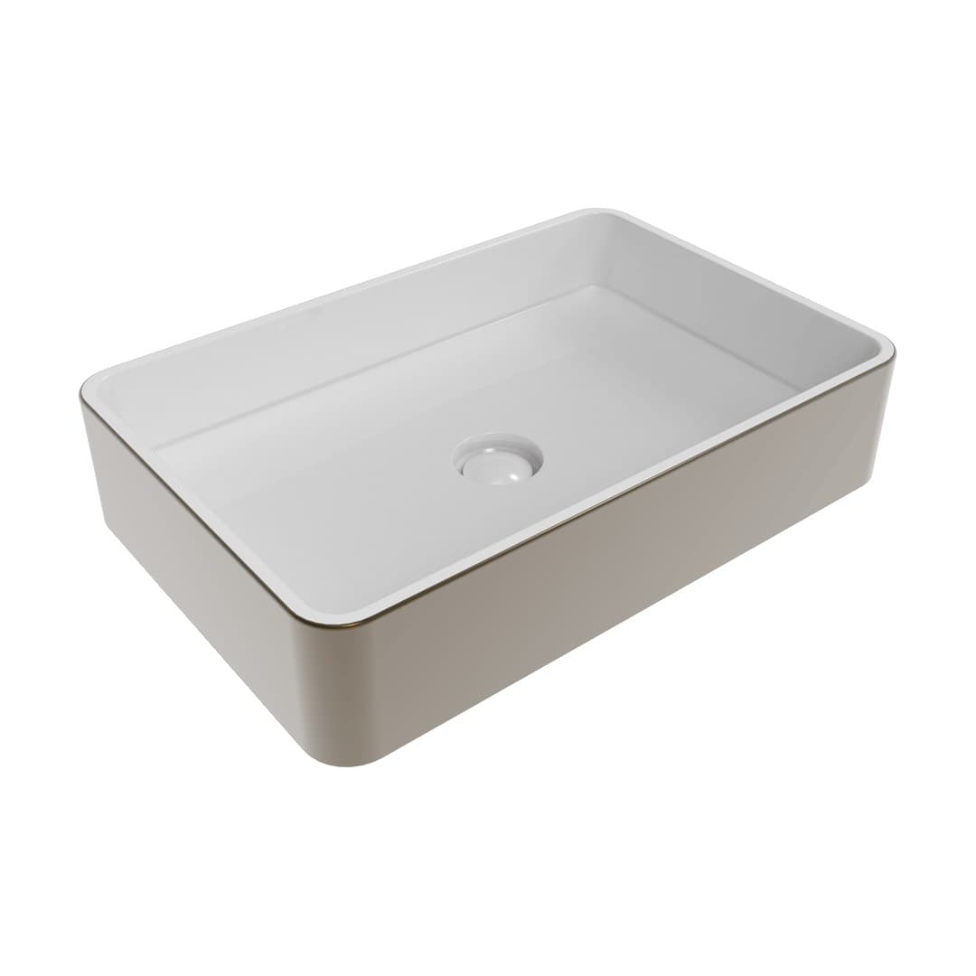 Flaminia MINIWASH 60 – Νιπτήρας Επικαθήμενος – Countertop or wall hung by fixing brackets basin – Metal Platinum Glossy (MWL60PLA)