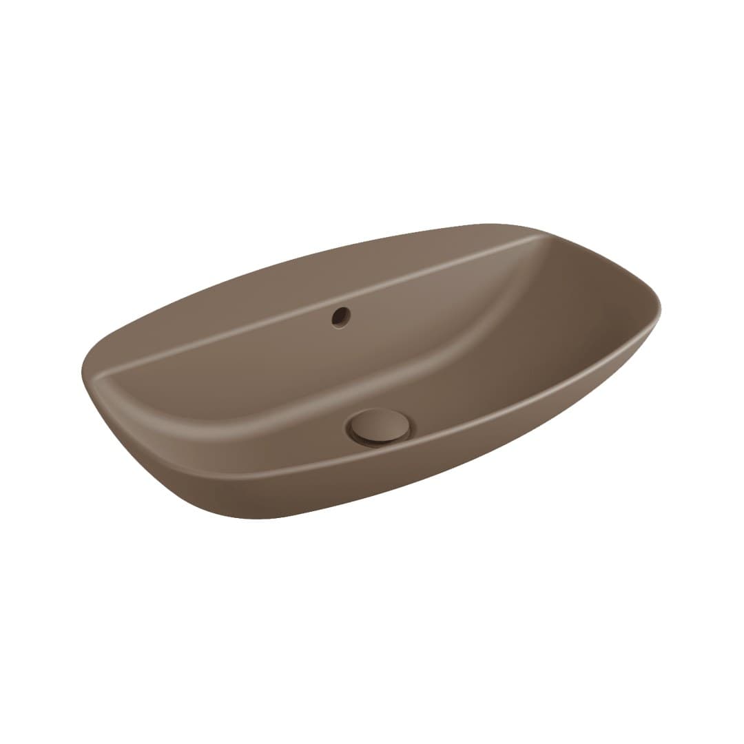 Flaminia NUDASLIM 60 – Νιπτήρας Επικαθήμενος – Countertop – wall hung basin with tap ledge – Fango Matt (ND60PRFAN)