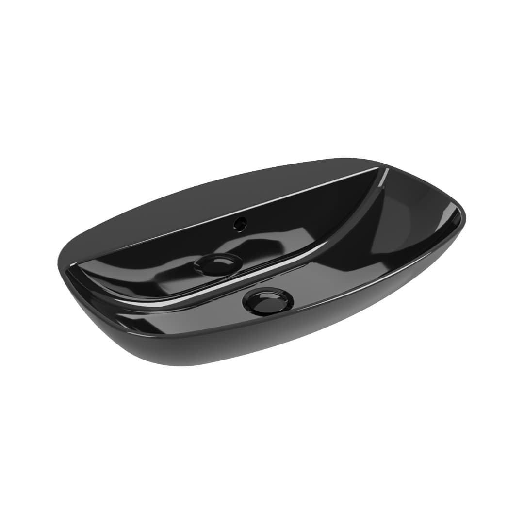Flaminia NUDASLIM 60 – Νιπτήρας Επικαθήμενος – Countertop – wall hung basin with tap ledge – Black Glossy (ND60PRNER)