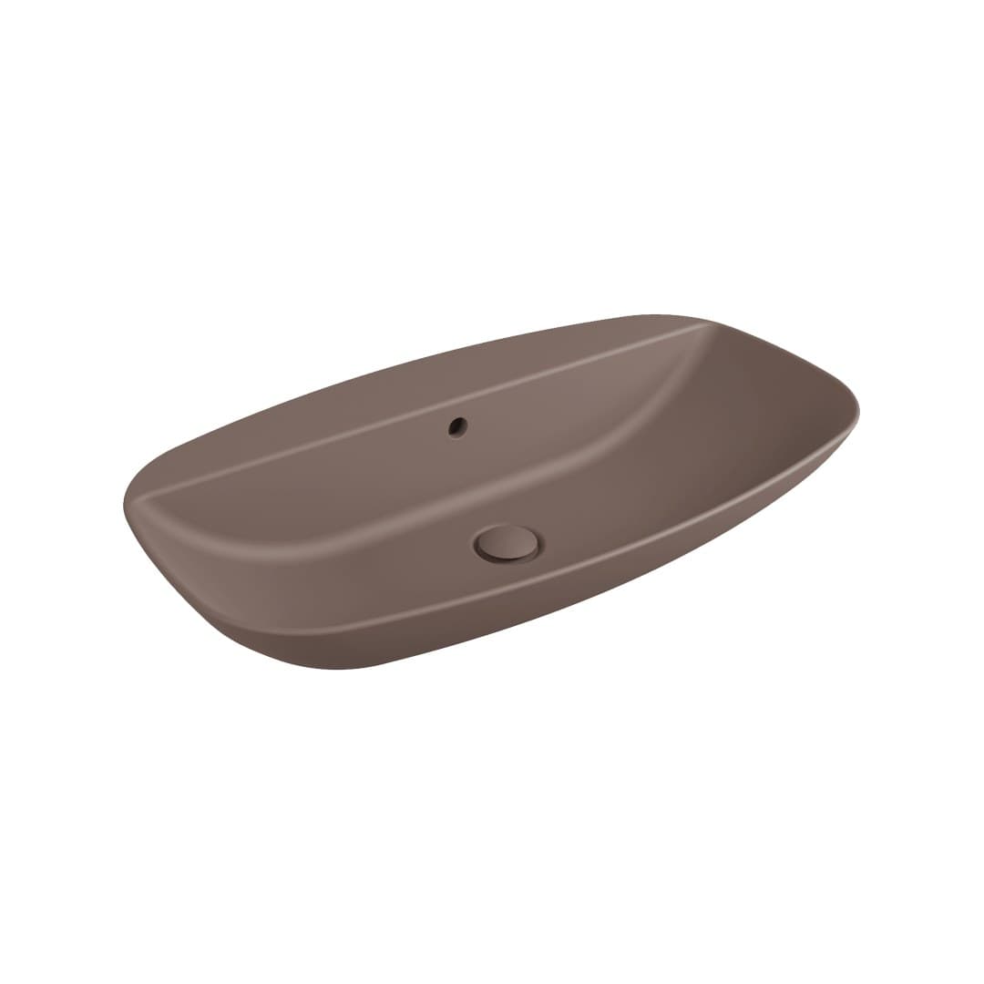 Flaminia NUDASLIM 75 – Νιπτήρας Επικαθήμενος – Countertop – wall hung basin with tap ledge – Fango Matt (ND75PRFAN)