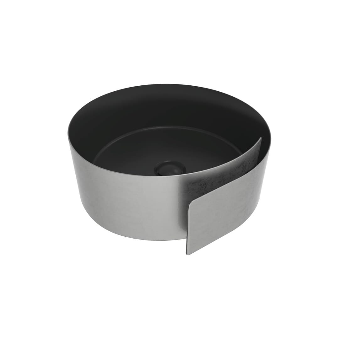 Flaminia ROLL 44 – Νιπτήρας Επικαθήμενος – Silver Black Matt (RL44LSCP)